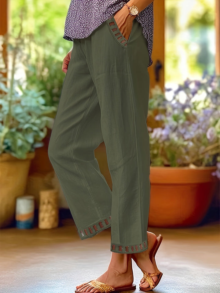 Willa™ | Cropped Contrast-Trim Pants