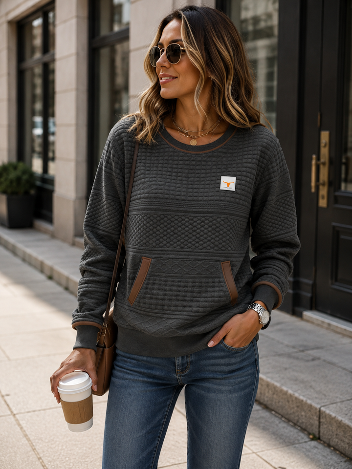 Noelle™ | Crew Neck Colorblock Sweatshirt