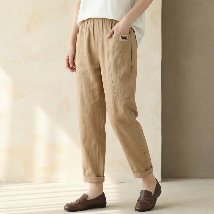 Linara™ | Cotton-Linen Tapered Pants