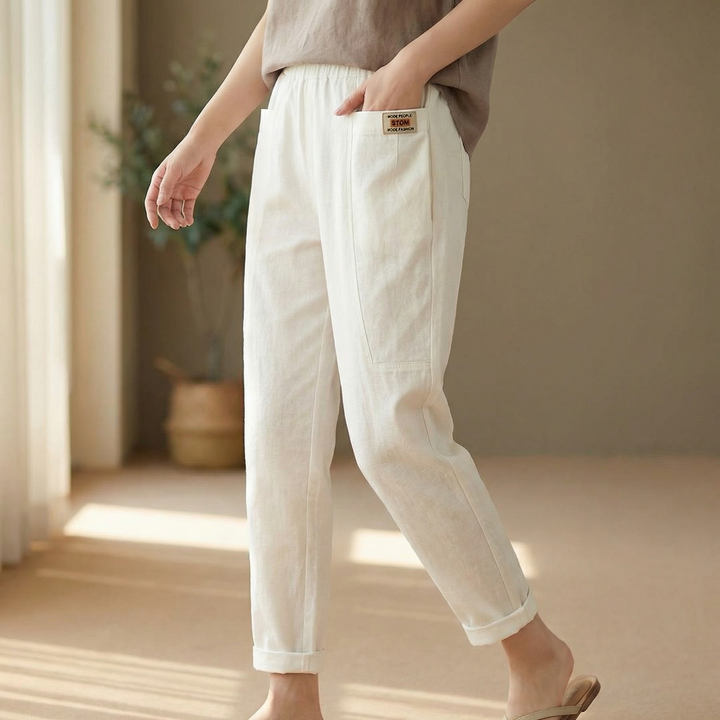 Linara™ | Cotton-Linen Tapered Pants