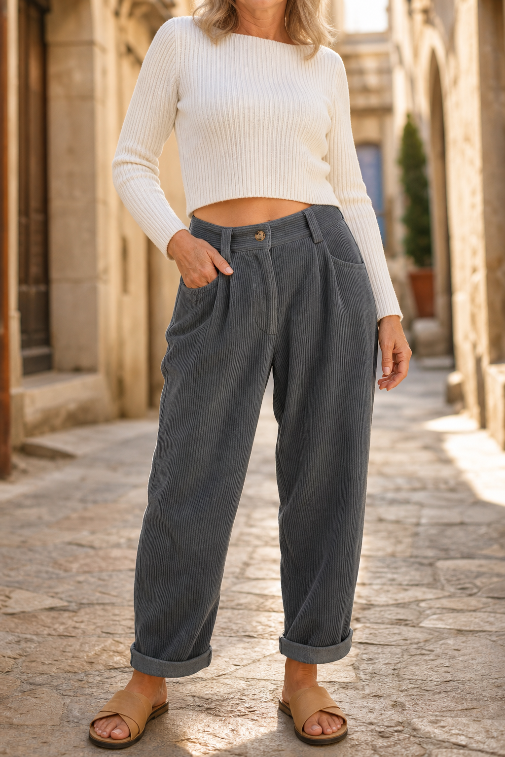 Linelle™ | Pleated Wide-Leg Trousers