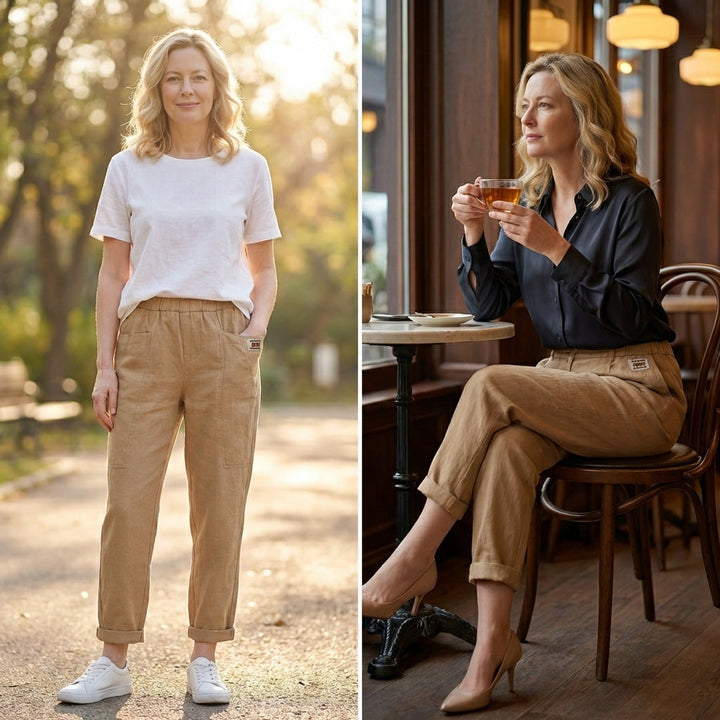 Linara™ | Cotton-Linen Tapered Pants