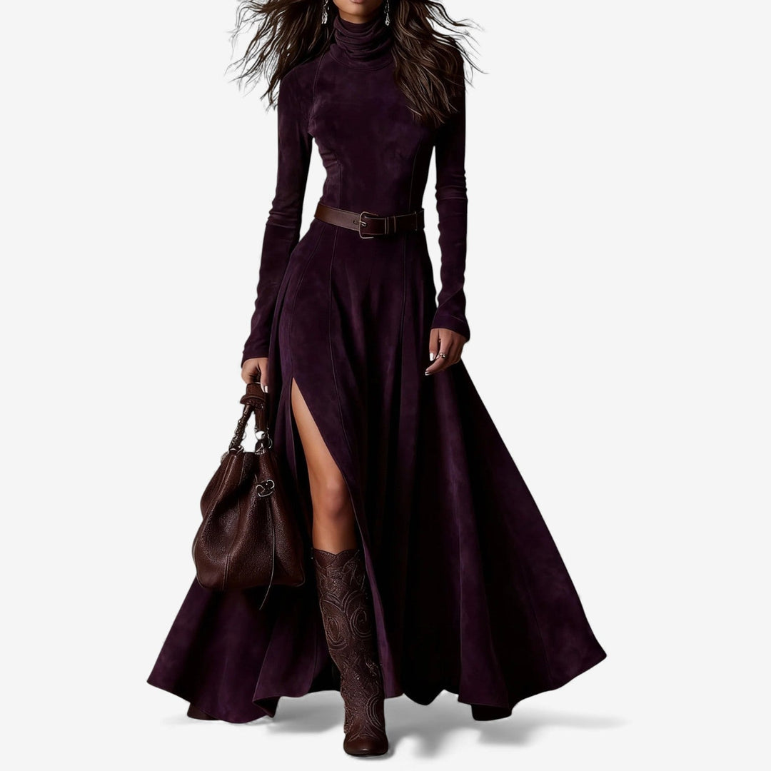 TALLULAH - ELEGANT FLOW HIGH-NECK MAXI DRESS