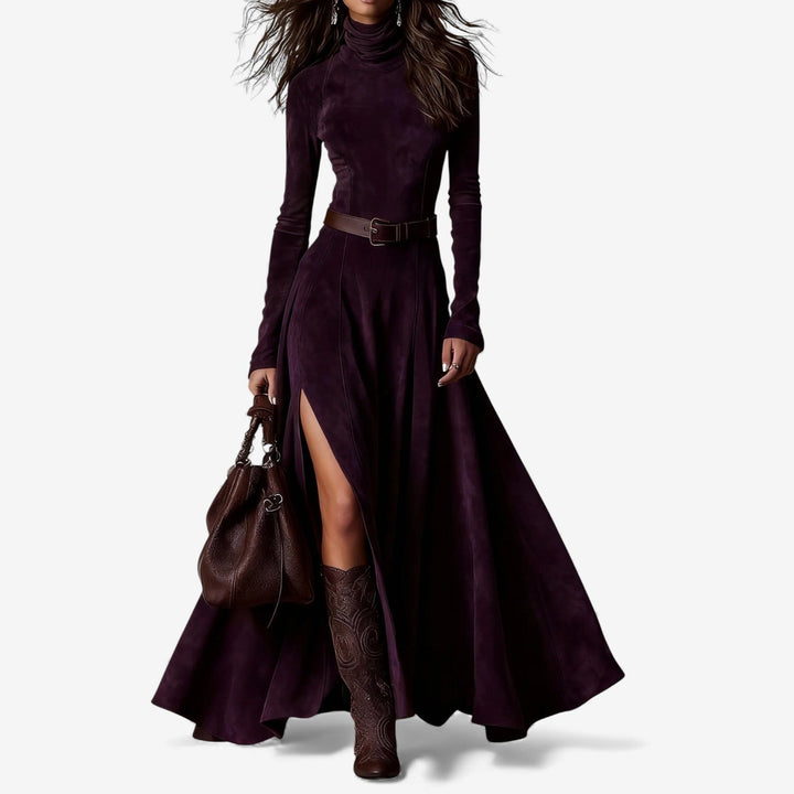 TALLULAH - ELEGANT FLOW HIGH-NECK MAXI DRESS