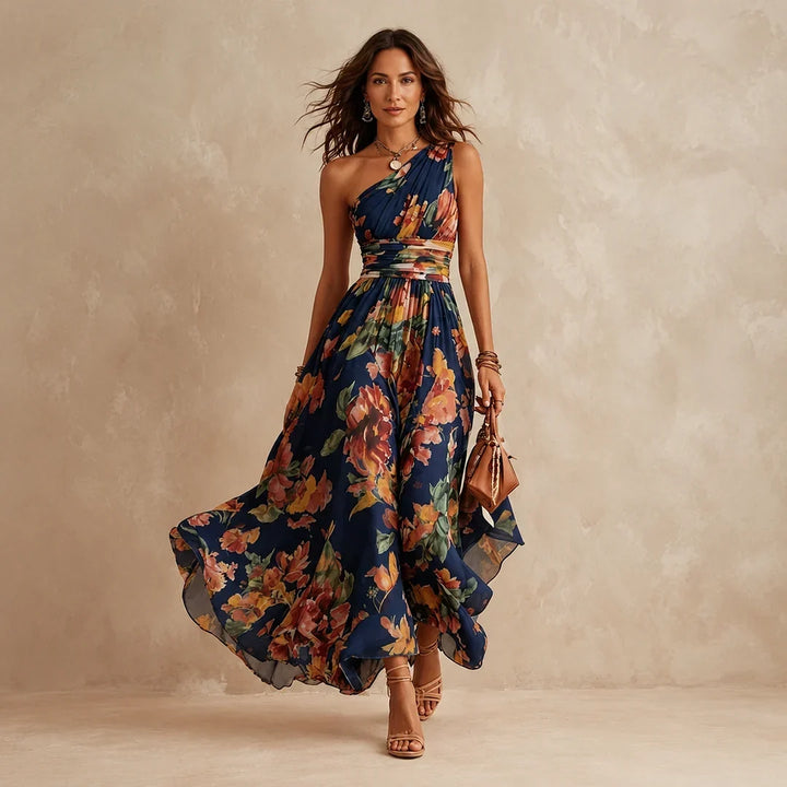 Jade | One-Shoulder Floral Dress