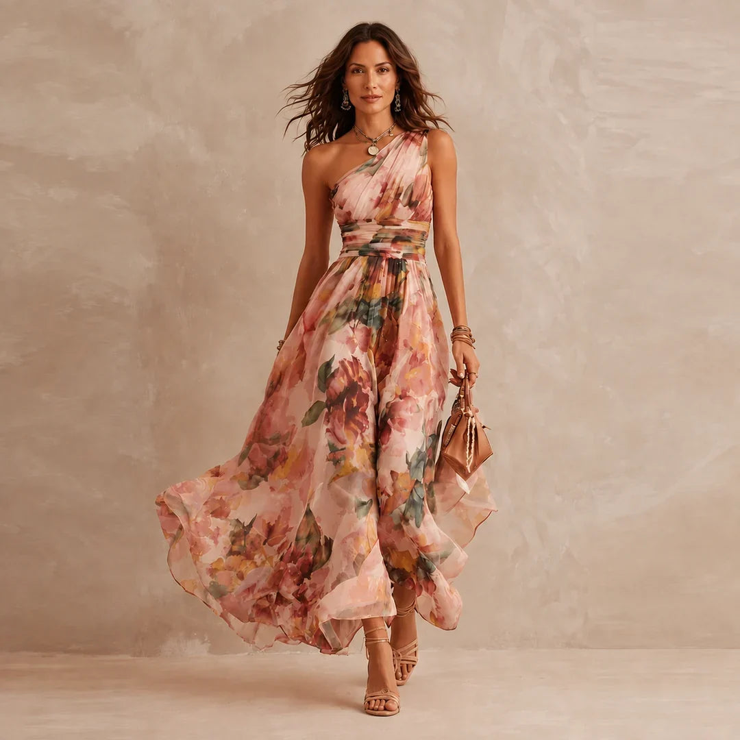 Jade | One-Shoulder Floral Dress