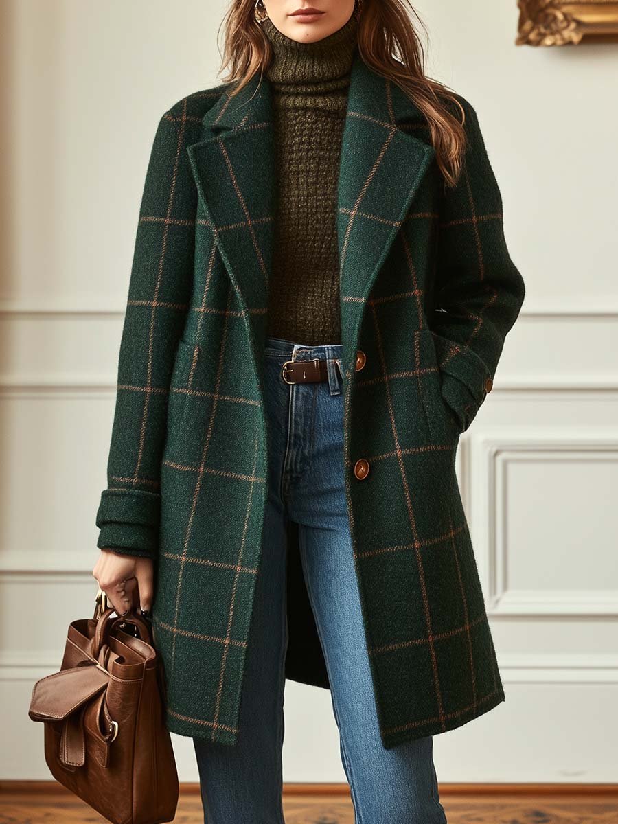 Hailey™ | Wool Check Coat