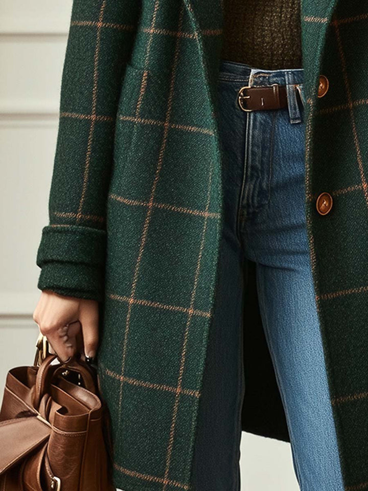 Hailey™ | Wool Check Coat