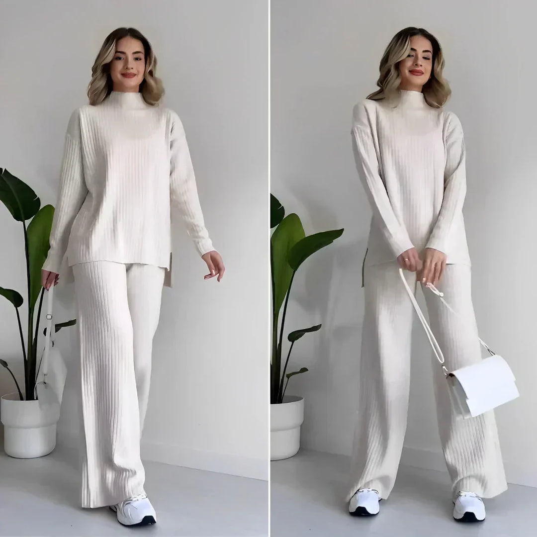 Matching sweater and pants set side view