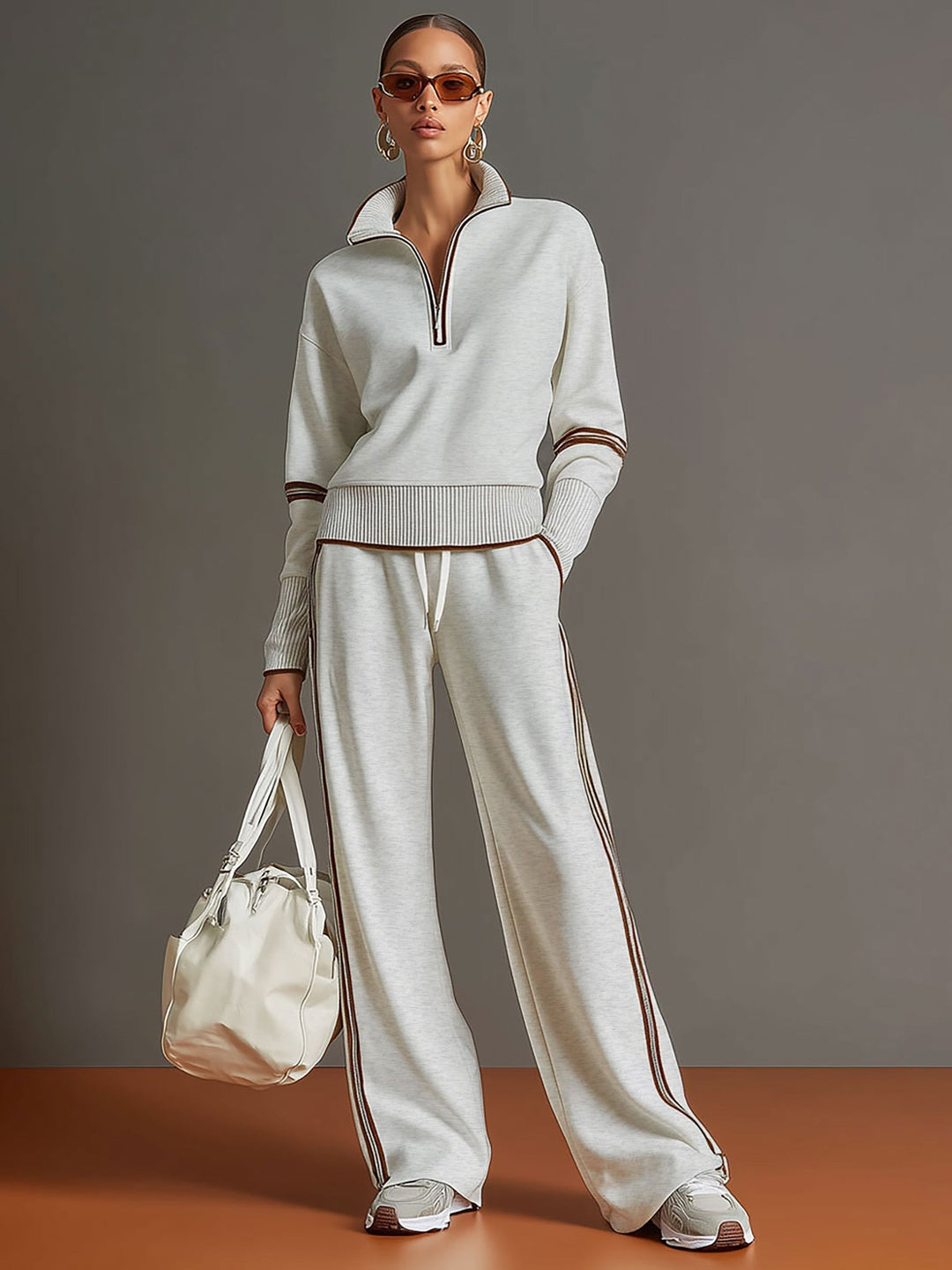 Rosalie™ | Color-Block Wide-Leg Trousers Set