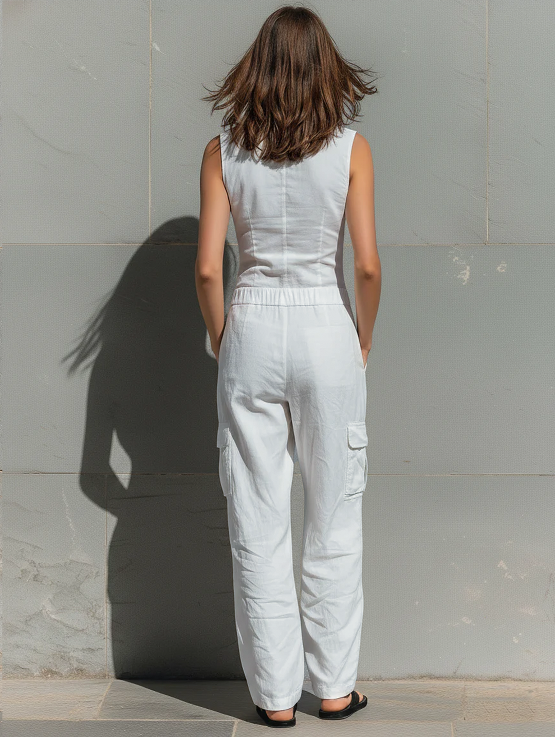 Pauline – Sleeveless Cotton Blend Jumpsuit