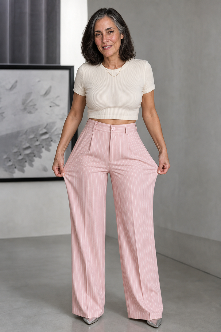 Nerys™ | Pinstripe Wide-Leg Trousers
