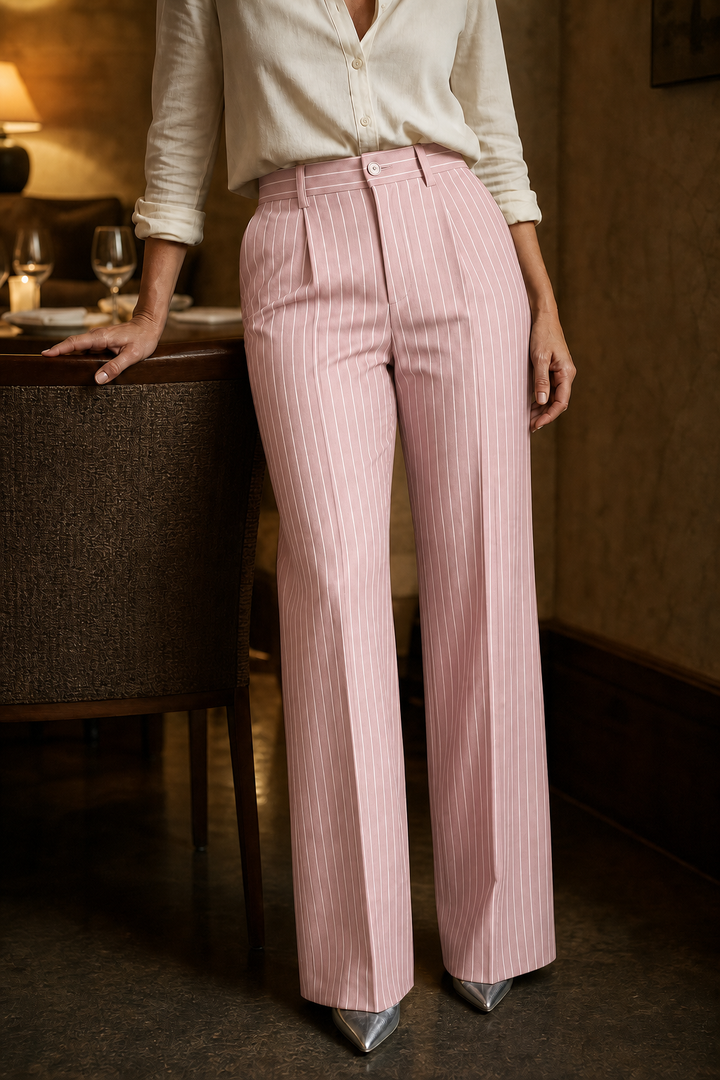 Nerys™ | Pinstripe Wide-Leg Trousers
