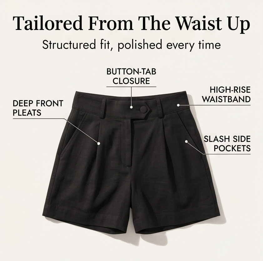 Lunavia™ | Pleated Tailored Shorts