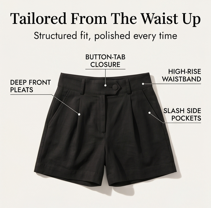 Lunavia™ | Pleated Tailored Shorts