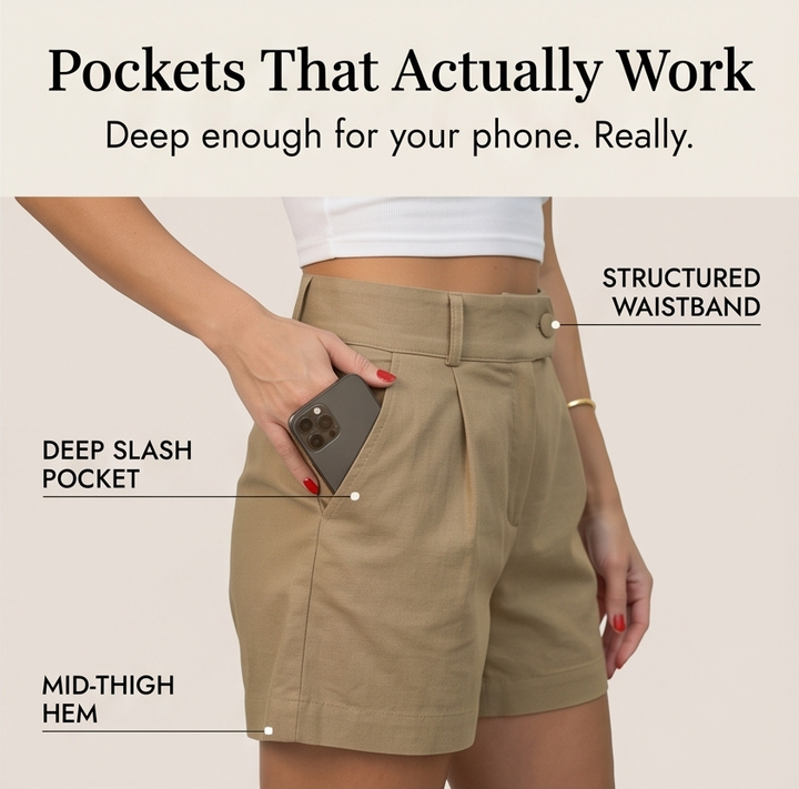 Lunavia™ | Pleated Tailored Shorts