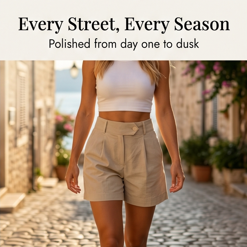 Lunavia™ | Pleated Tailored Shorts