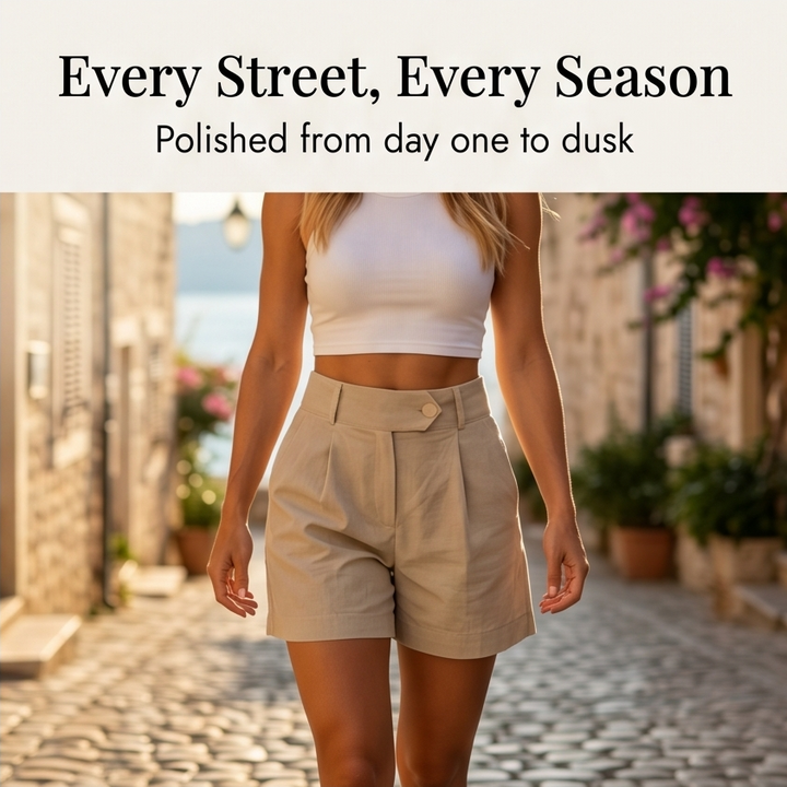 Lunavia™ | Pleated Tailored Shorts