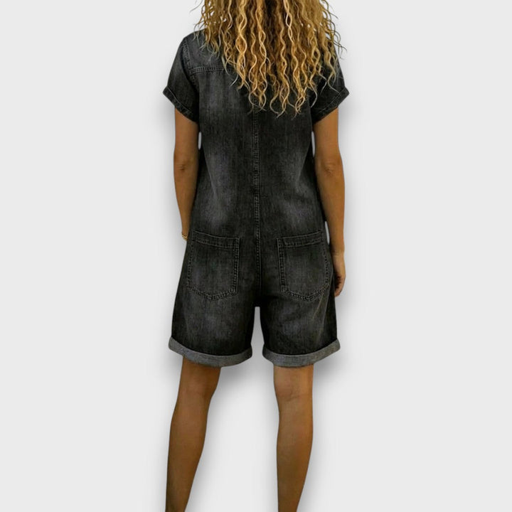 Sofia – Short Vintage Cotton Denim Overalls