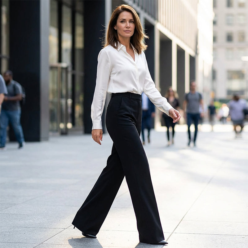 Danaro™ | High-Waisted Straight-Leg Trousers