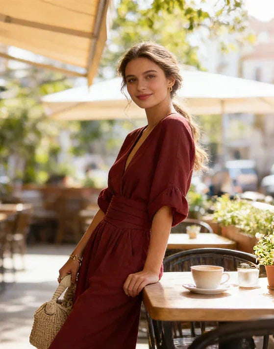 Daniela - Elegant jumpsuit with a V-neck and wide legs