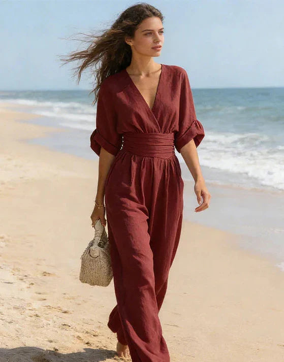 Daniela - Elegant jumpsuit with a V-neck and wide legs