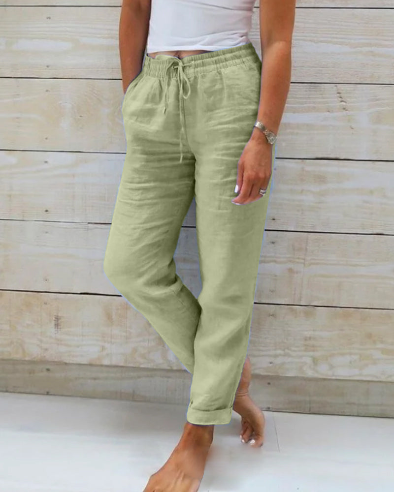 Nerissa™ | Cotton-Linen Wide-Leg Pants