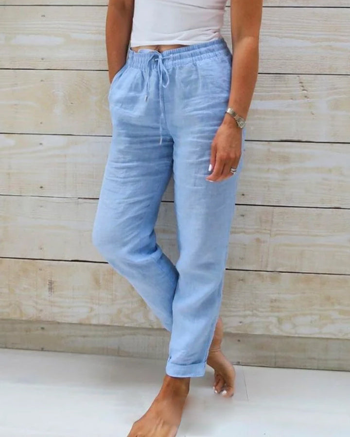 Nerissa™ | Cotton-Linen Wide-Leg Pants