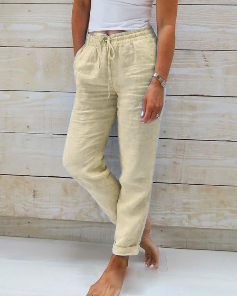 Nerissa™ | Cotton-Linen Wide-Leg Pants
