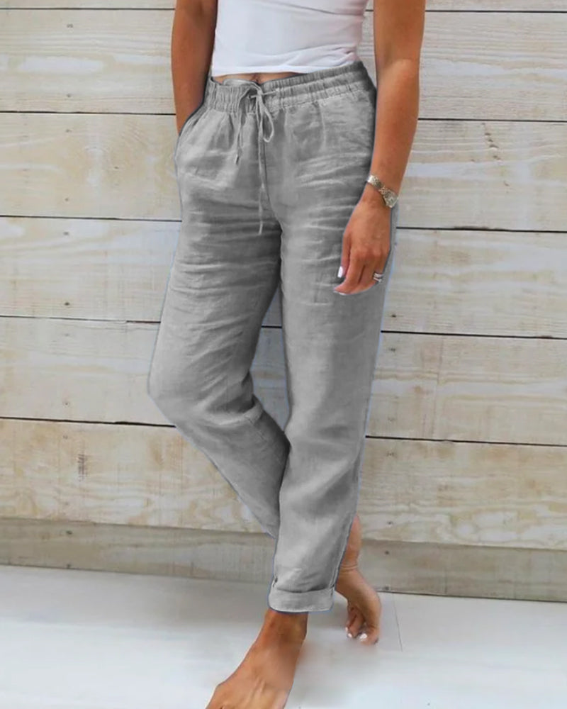 Nerissa™ | Cotton-Linen Wide-Leg Pants