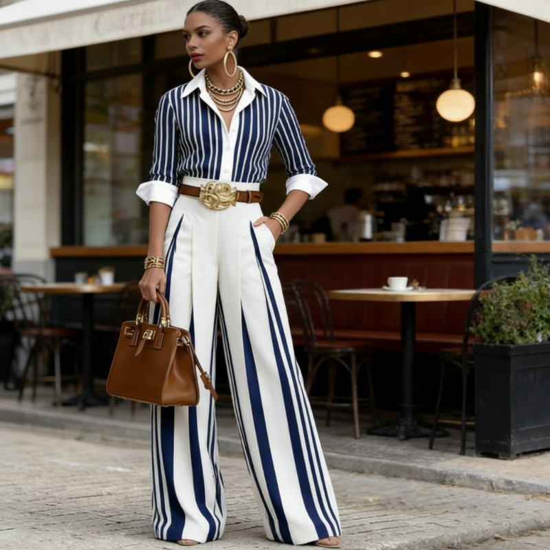 Blue shirt and pants set