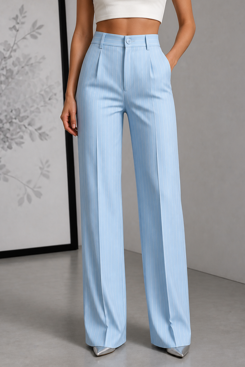 Nerys™ | Pinstripe Wide-Leg Trousers