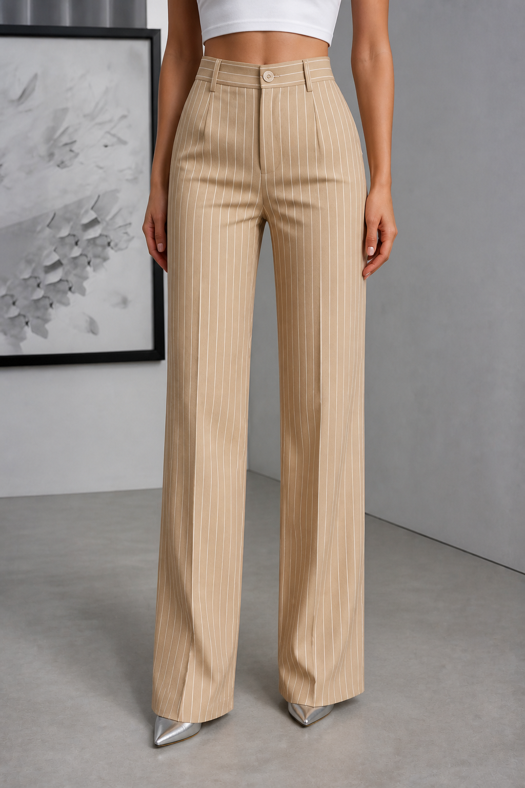 Nerys™ | Pinstripe Wide-Leg Trousers