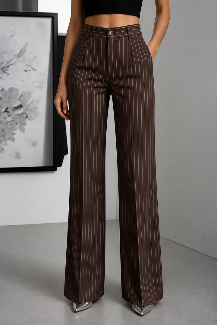 Nerys™ | Pinstripe Wide-Leg Trousers