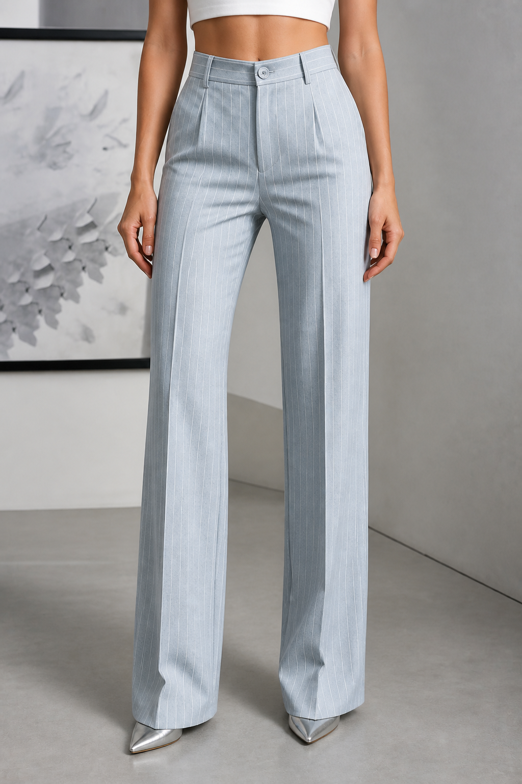 Nerys™ | Pinstripe Wide-Leg Trousers