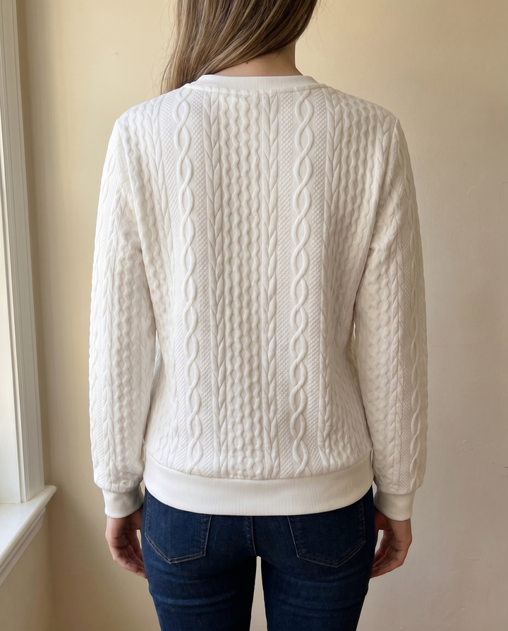 Morgan - Textured Zipper Sweatshirt – Stylish & Comfy