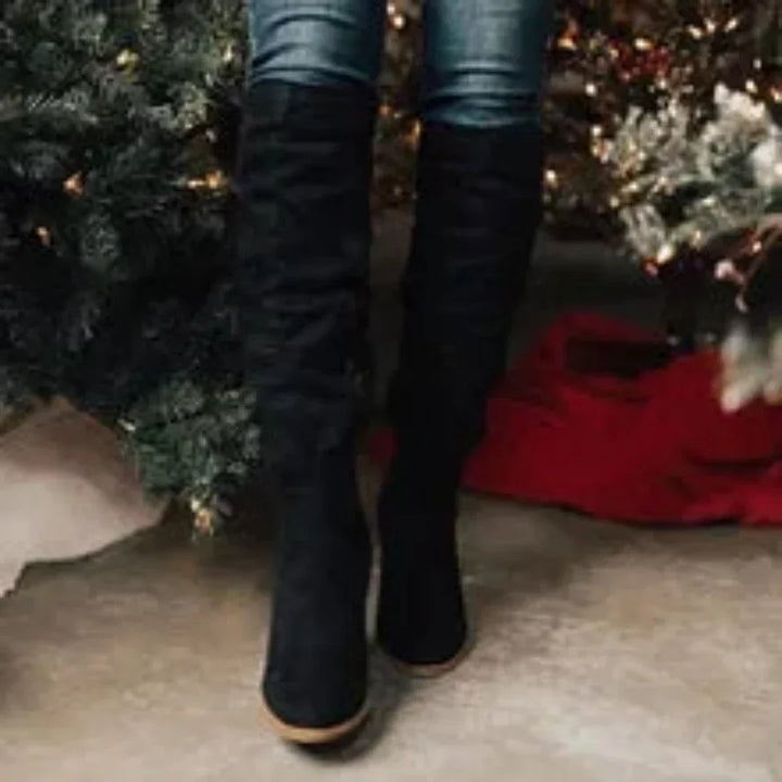 Elodie | Effortless Women's Knee-High Boots with Zipper Closure and Low Heel